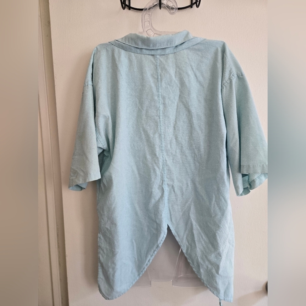 Vintage 90's Western Style Light Blue Embroidered Women's Button Up - Picture 6 of 6